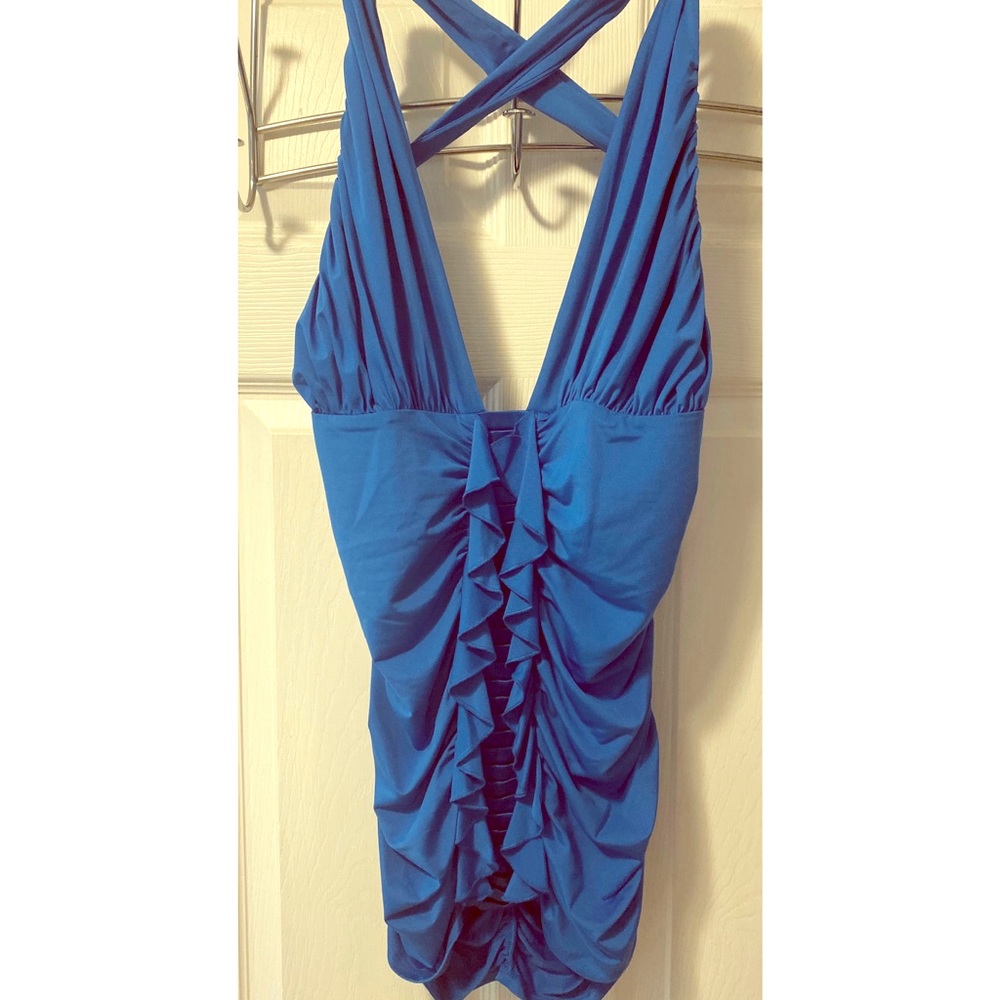 Blue cris-cross top vintage Marciano
